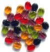 30 12x9mm Transparent Flat Oval Glass Bead Autumn Mix